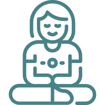 Icona di una persona serena come simbolo "no stress"